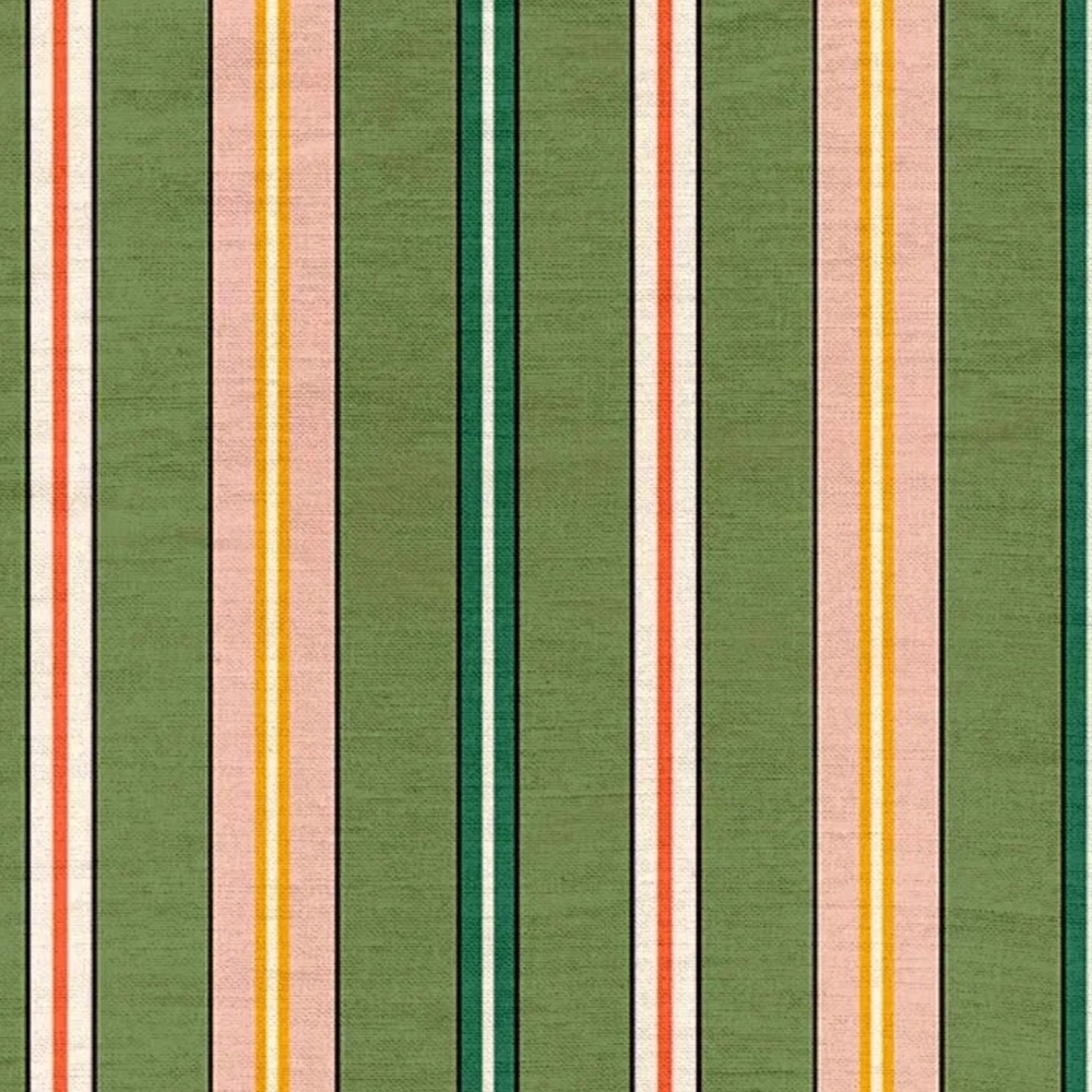Ottoline Sporty Stripes Striped green wallpaper